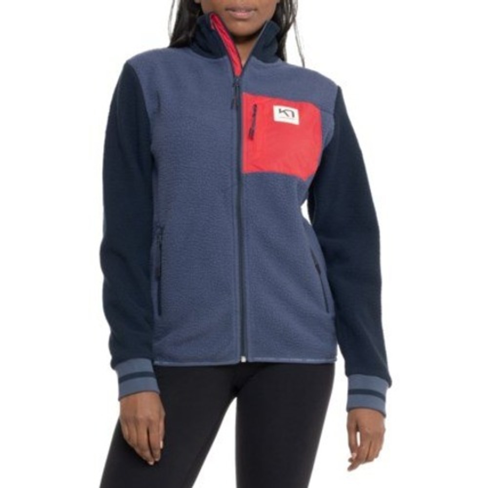 Kari Traa Rothe Midlayer Fleece Jacket Blue Red Full Zip Women's Size Medium NEW